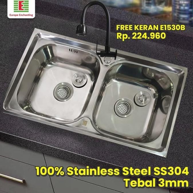 Set Sink Bak Cuci Piring Europe Enchanting E1075
