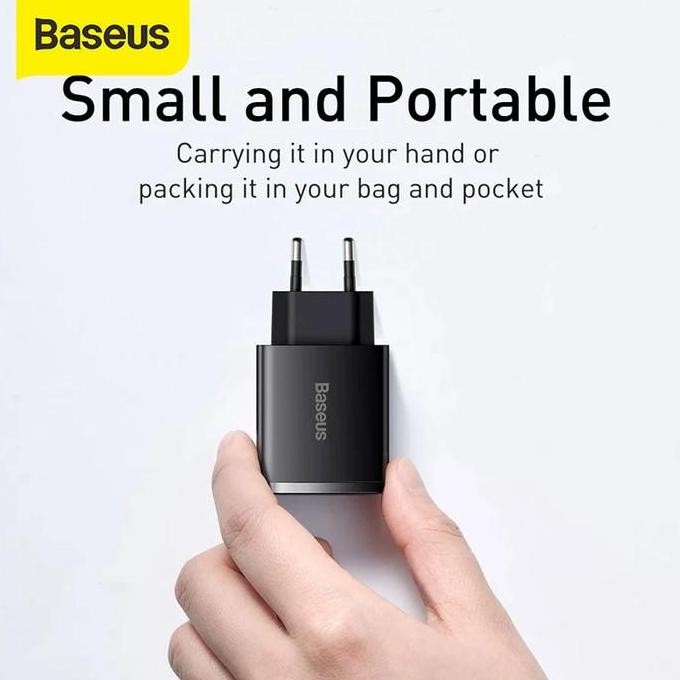 Baseus - Kepala charger - Quick Charger 30W Type-C + Dual port USB