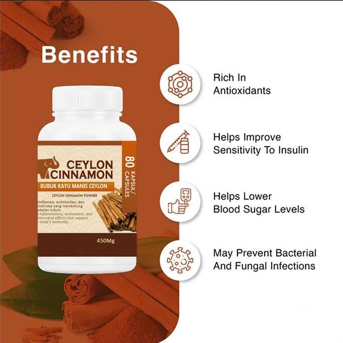 

Terlaris Kayu Manis Ceylon 80 Kapsul Pure Ceylon Cinnamon