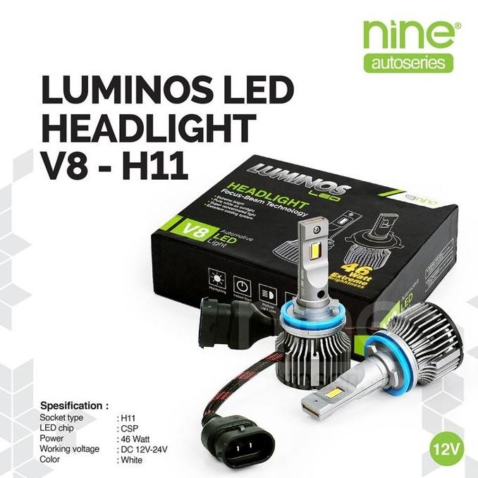 LUMINOSLED Foglamp Lampu Kabut Mobil H11 HB3 HB4 46W Super Terang Tembus Gelap V8 - NINE AUTOSERIES