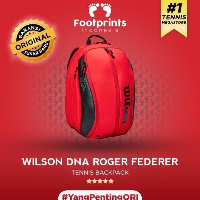 Promo Tas Tenis Wilson Roger Federer DNA 12 Pack Black Red Tennis Raket Bag COD