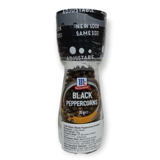 

McCormick Black Pepper Corn Grinder 35gr / Lada Hitam Utuh