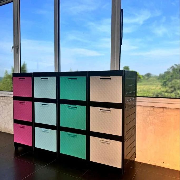 Lemari Plastik Jumbo Kabinet Laci 3 Susun - Furniture GM