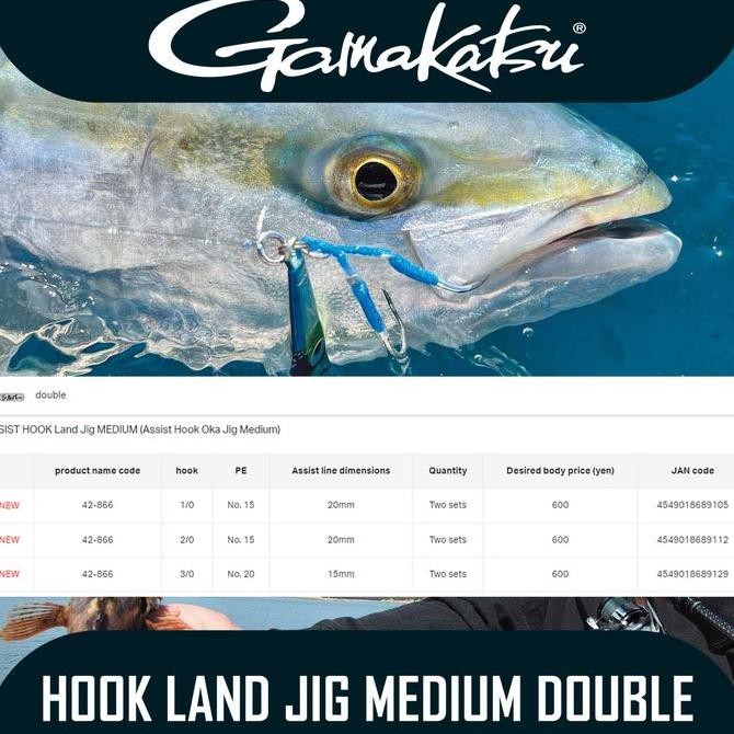 Kail Pancing Assist Gamakatsu Assist Hook Land Jig Medium (Double)
