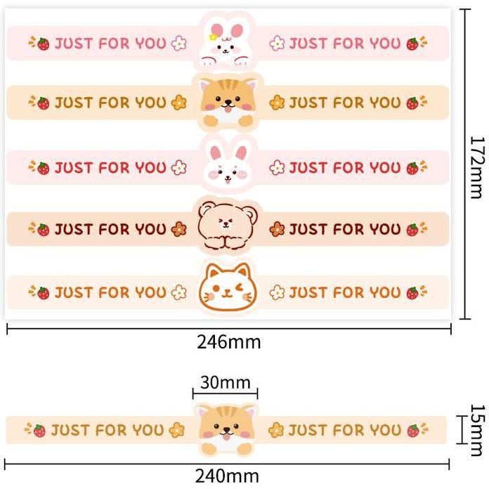 

Favorit Stiker Just For You Bunny Panjang 24 Cm Sticker Label Thank You So Much 50Pc