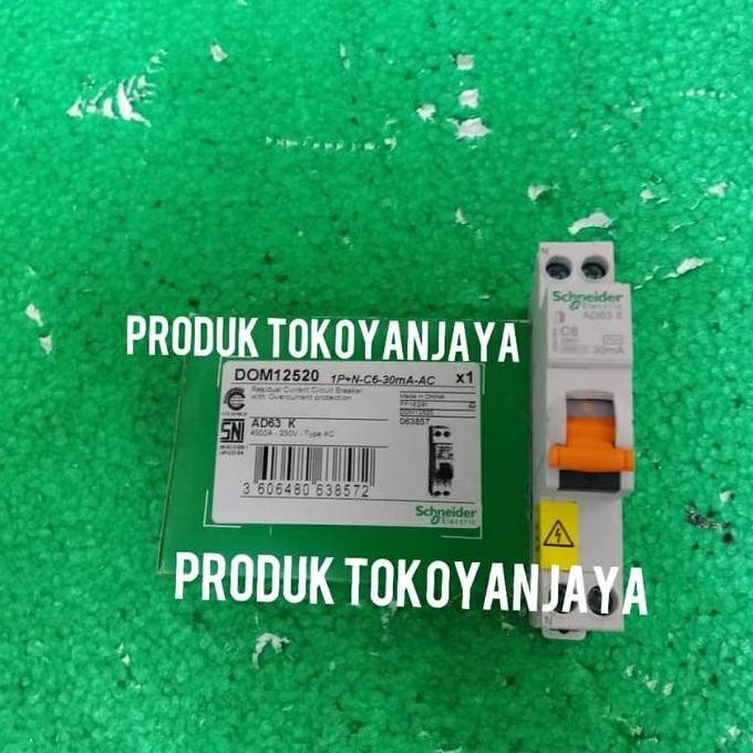 Promo RCBO SLIM DOMAE 1P+N 6A 30MA schneider/mcb +elcb 1p+n 6A 30ma COD