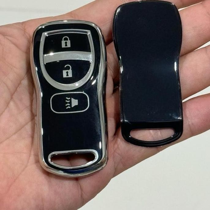 Promo Case Cover Sarung Kunci Mobil Nissan Grand Livina 2010-2015 List Silver Kendaraan COD