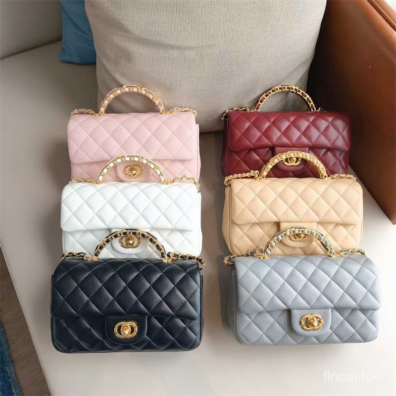 2025 baru lintas batas perdagangan luar negeri Chanel gaya kulit asli quilted wanita tas kunci ranta