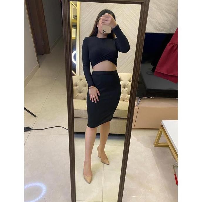 Df259>> Rok Span Pendek Scuba / Rok Span/ Rok Pendek Pinggang Full Karet