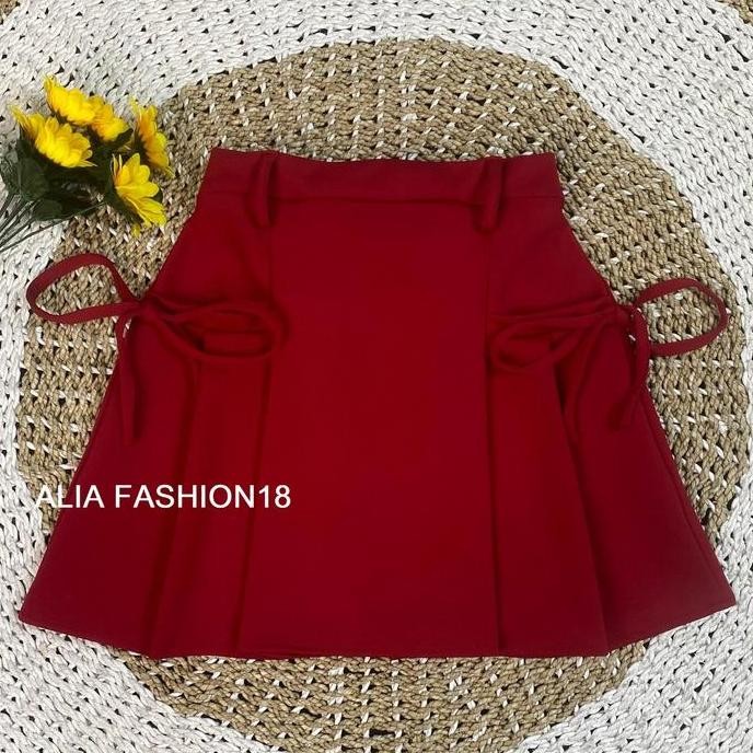 Df224>> Rok Pita / Rok Pendek Scuba Saku Depan / Rok Pendek Wanita