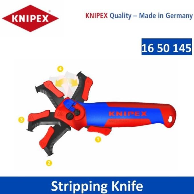 

Pisau Kupas Kabel 16 50 145 SB Knipex Stripping Knife With guide shoe
