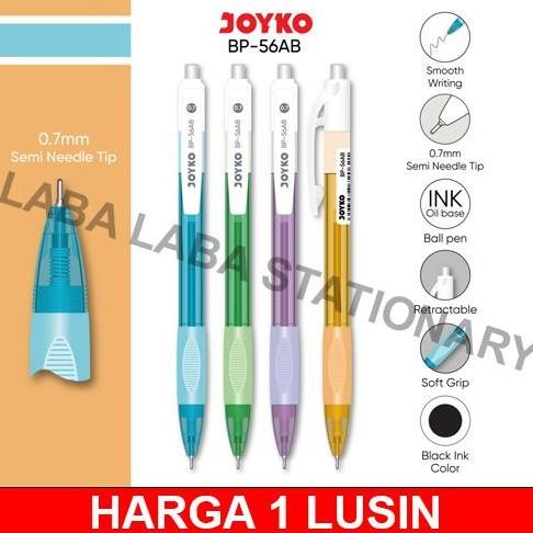 

PEN / PULPEN / PENA JOYKO BP 56 AB 0.7 MM SOFT GRIP KARET SEMI NEEDLE TIP UJUNG JARUM