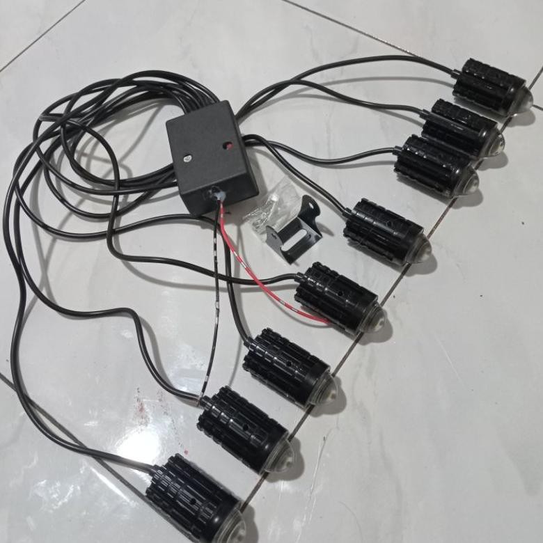 Paket 8 Lampu Light Bar Truk 24 Volt Led Grill Led Sorot Mobil Motor 12 Volt