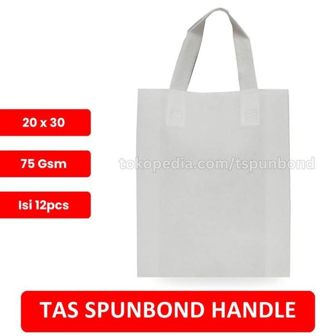 

Termurah Tas Spunbond Handle Ukuran 20X30 Lusinan - Warna Putih