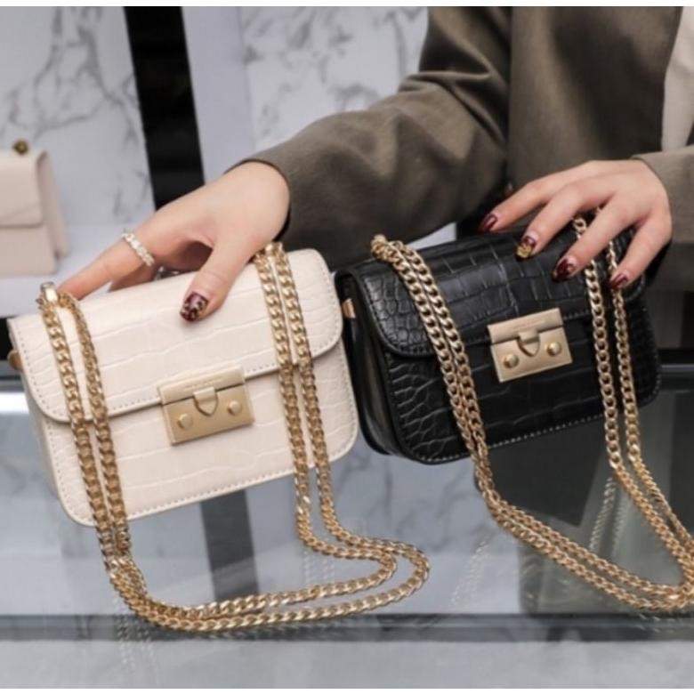 Viral Tas Mini Croco/Tas Wanita Tali Rantai/Tas Selempang Malvia Bag/Slingbag Croco If56