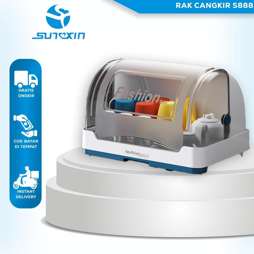 Sunxin- Rak Cangkir S888/  Rak Piring Plastik / Rak Cangkir Gantung / Rak Piring Wastafel