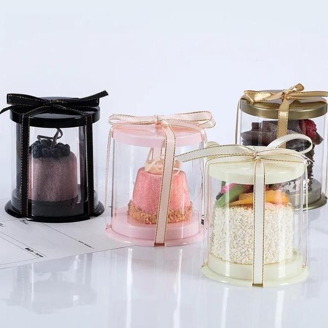 CAKE BOX MIKA MINI 8X11CM PLASTIC CUPCAKE BOX MINI ROUND CAKE BOX