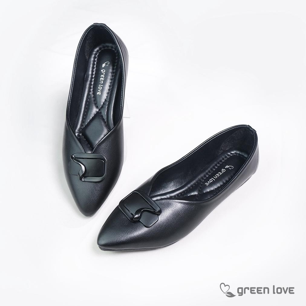 Original Green Love Sepatu Flat Amour - Flatshoes Wanita - Elegant - Kekinian - Korean Style Et-98