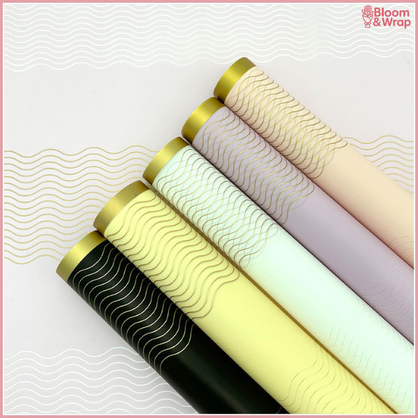 

Flower Wrapping Paper Varian List Gold Kertas Buket Bunga Cellophane Florist Ecer KB6188