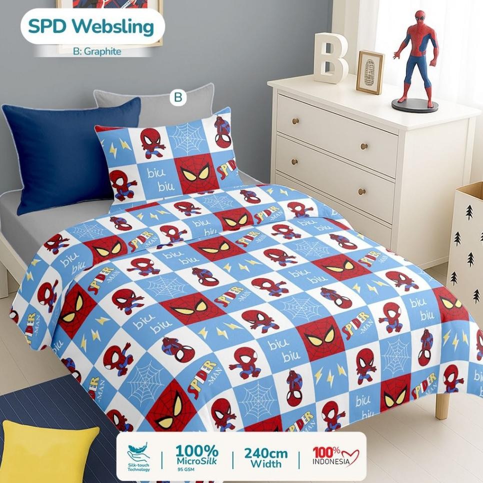 Sprei Kter Sprei Spiderman Websling Sprei Set Ukuran Terlengkap Sprei Custom Sprei Anak Lucu Sprei H