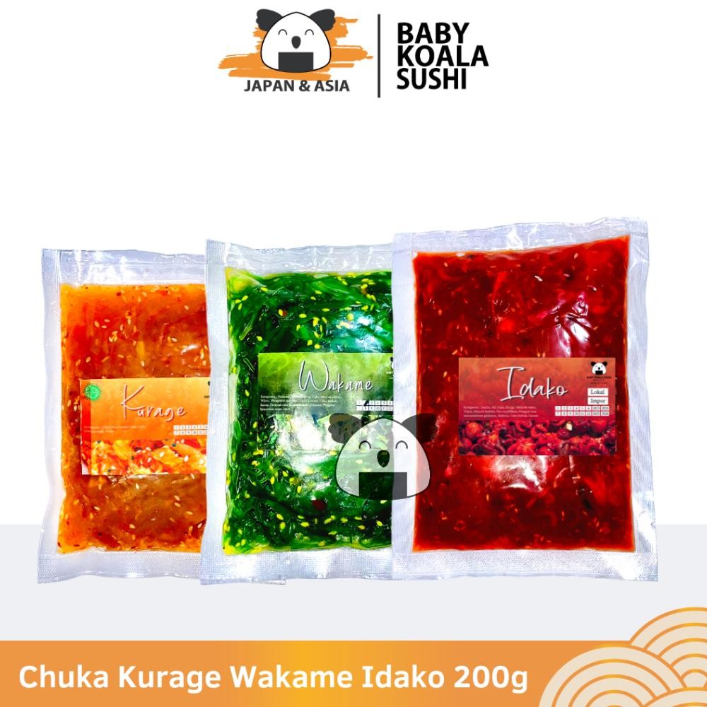 

READY STOK CHUKA IDAKO Salad Baby Octopus 200 g Halal | Chuka Wakame Kurage | Salad Jepang Siap kirim
