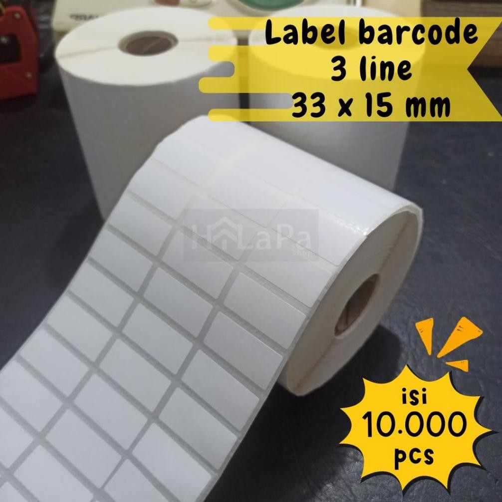 

Sticker Label Barcode 3 ukuran 33x15 mm 33x15mm 33 x 15 mm sticker semicoated isi 10. pcs