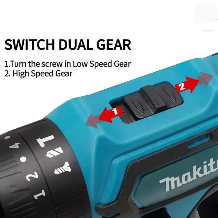 FMT Makita bor listrik Bor Tangan Tanpa Kabel Driver Bor Palu Tanpa Kabel 299V, Dilengkapi dengan Du