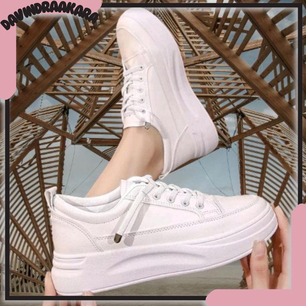 Sepatu Sekolah Wanita Hitam Polos Sepatu Sneaker Wanita Import Korean Fashion Bcx