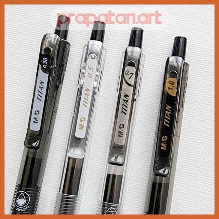(ATK) M&G RETRACTABLE GEL PEN TITAN 0.38MM-1.0MM | PENA JEL | PULPEN ALAT TULIS LUKIS SEKOLAH KULIAH