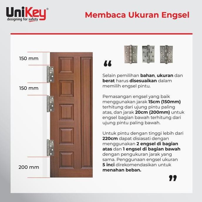 Unikey Steel Hinge Ekp 103 5X3X3Mm 4Bb Sn Engsel