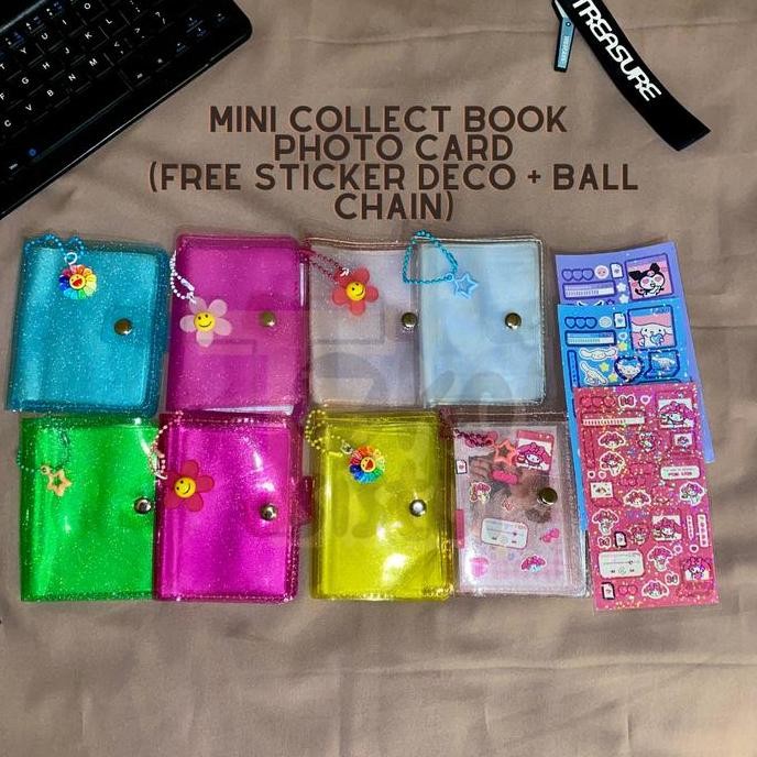 DE158 >> [PS] MINI COLLECT BOOK PC/DOMPET TRANSPARAN GLITTER + FREEBIES 14 SLEEVES
