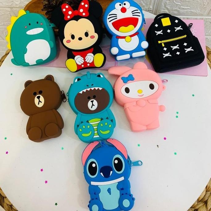 DF30 }} Dompet Koin Jelly Silicon dengan Motif dan Warna Cantik