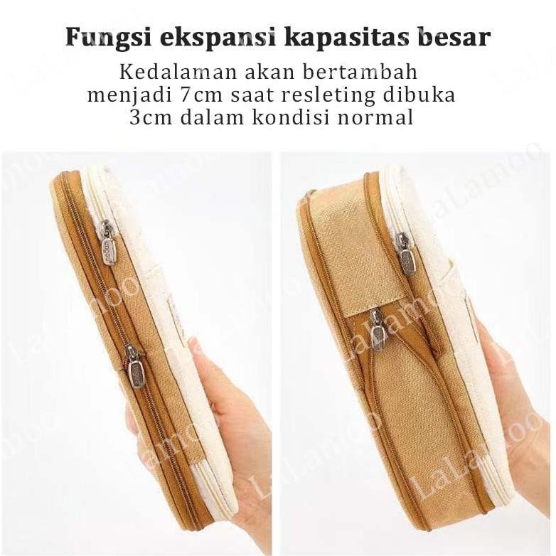 

Promo Kapasitas Alat Tulis Tempat Pensil Kapasitas Besar Dengan Desain Estetik Untuk Anak Perempuan/Pencil Case Large Capacity Pen Box Canvas Pouch Stationery For Student School Office Supplies/Multi-Layer System Tas Pensil Gs-56