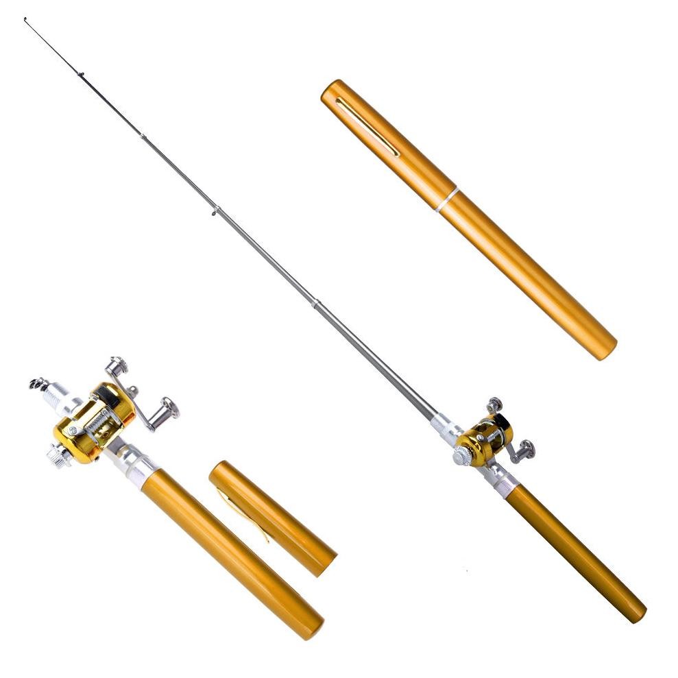 Terlaris Mini Fishing Rod Pena Pen Fishing Rod Paket Satu Set Joran Pen Alat Pancing Pulpen Casting 
