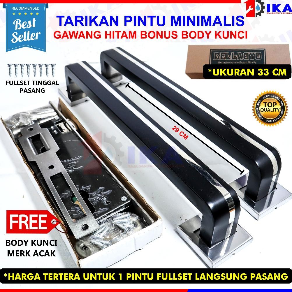 Paket Handle Pintu Rumah 45Cm 42Cm Dan 33Cm Body Kunci Pelor Murah Minimalis Tarikan Pintu Gagang Pi