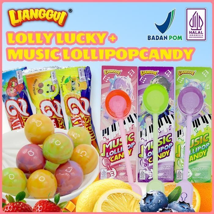 

Exclusive Lianggui Food Music Lollipop-Mix Flavors 40.5G+Lollipop Jus Buah 398G Cocok Untuk Interaksi Anak-Anak/Game Pesta/Hadiah Hari Raya, Permen Rasa Buah Menarik, Dilengkapi Fungsi Musik Untuk Menambah Keseruan