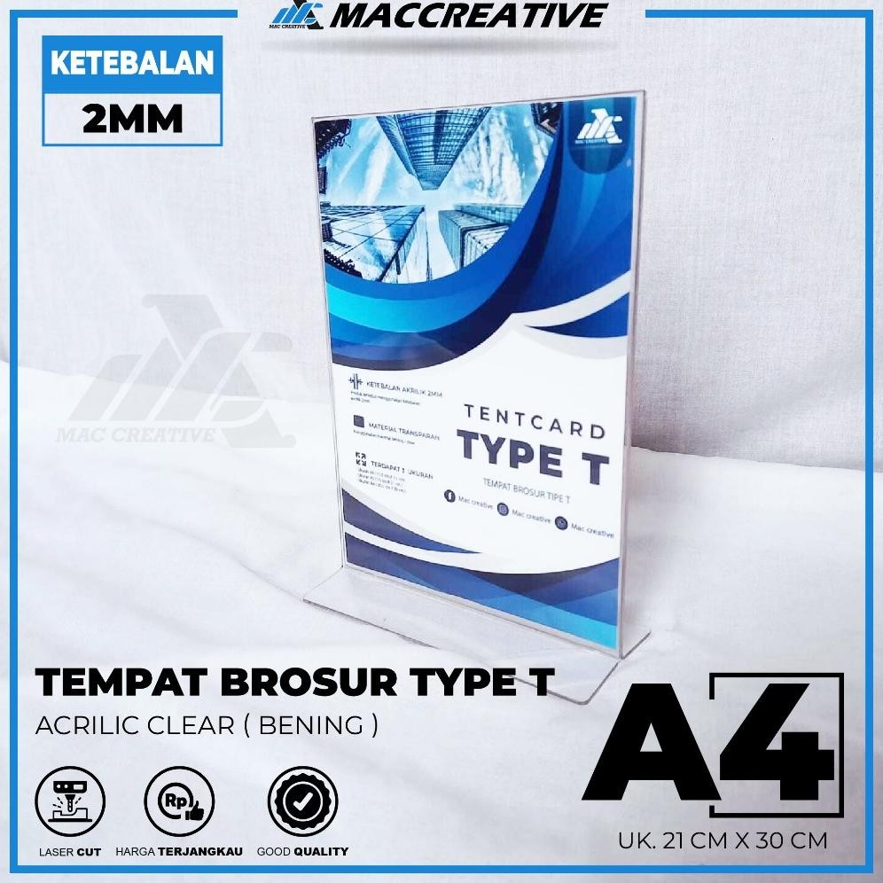

Original Tempat Brosur / Tent Holder / Tent Card Akrilik Display Ukuran A4 ( 21 X 30 ) Ah