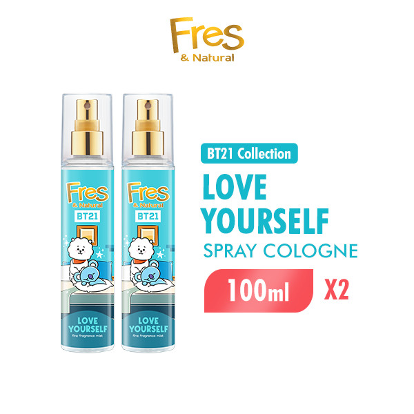 Fres & Natural Spray Cologne BT21 Love Yourself Botol 100ml x2