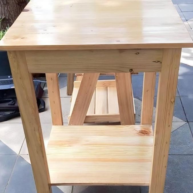 Meja Jati Belanda Persegi/Rak Kecil/Meja