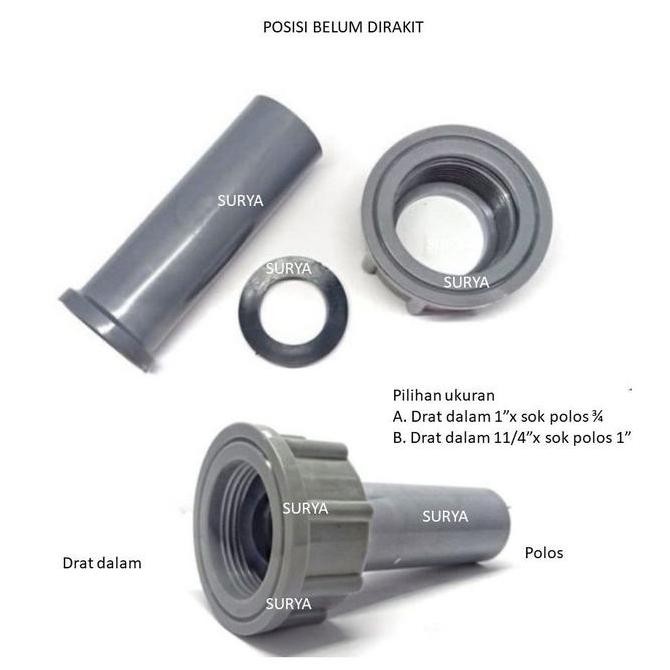 MUR KOPLING SANYO MUR SANYO 11/4" x 1" x 3/4" SOK DRAT DALAM 1" x 3/4" - 11/4" x 1" SOK DRAT DALAM 1
