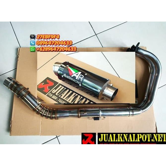 Knalpot Austin Racing Carbon Full System Ninja 250 Karbu Original