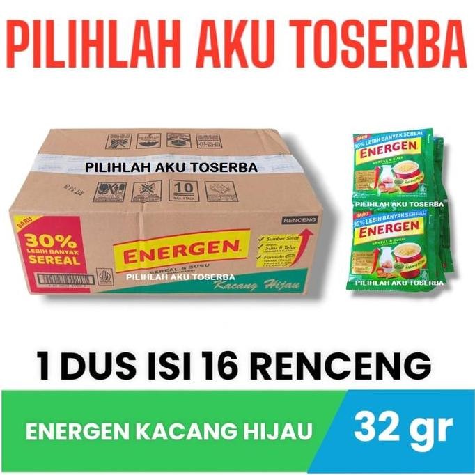 Energen KACANG HIJAU Renceng 29gr x 10 Sachet (HARGA 1 DUS)