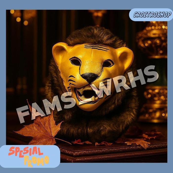 Topeng Macan Anak Dewasa Coklat Dan Putih Mainan Anak Af 1