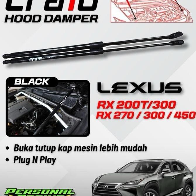 Aksesoris Shock kap mesin Hood Damper CRATO CARBON LEXUS RX 200/300 T 270/300/450 SERIES Original