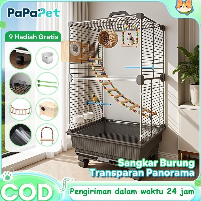 SANGKAR BURUNG KECIL KANDANG KECIL TIANG BESI RUJI HITAM CONTOH BURUNG PLECI PRENJAK KONIN SOGON Rea