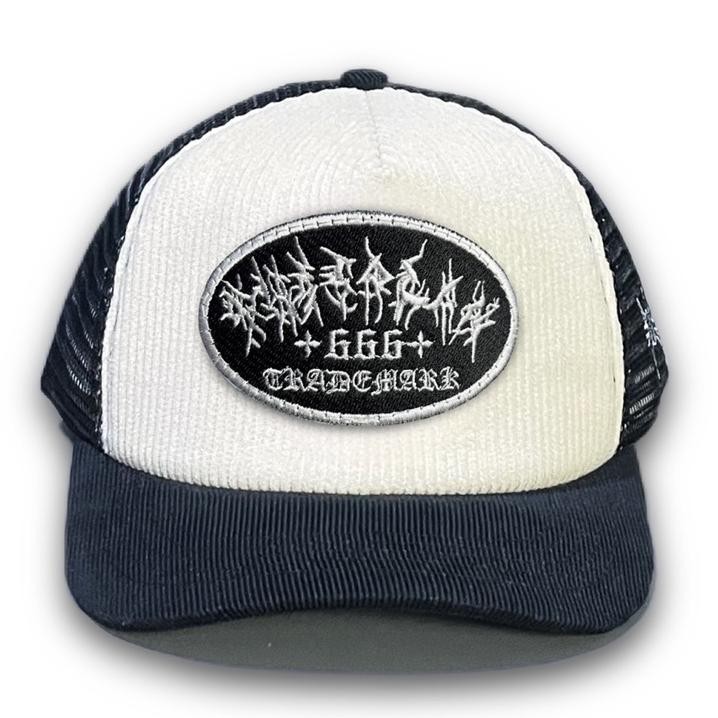 Topi Truer Hat Jaring Corduroy Cream Bla Oval Thisplan