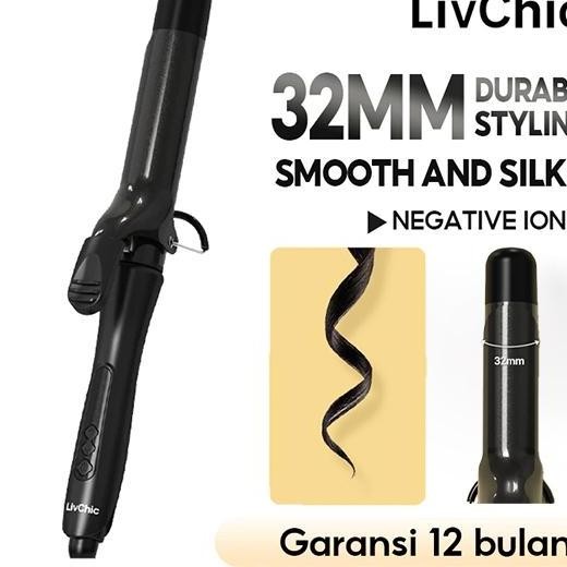 Livchic Lc204 Keriting Catokan Rambut Curly Catok 32Mm 55W Barang Lokal Strahtener Sisir
