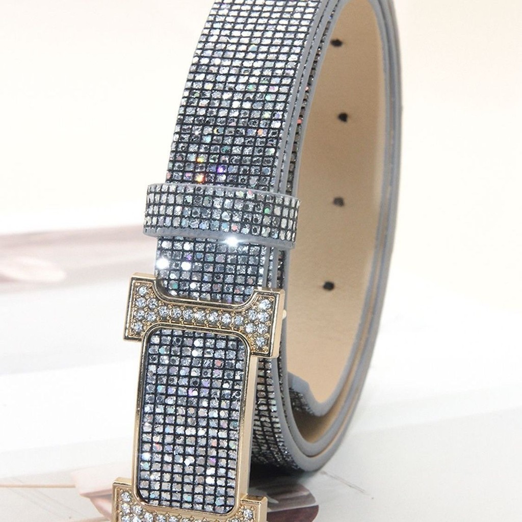 Sabuk Dekoratif Wanita dengan Pita Berhias Rhinestone dan Payet