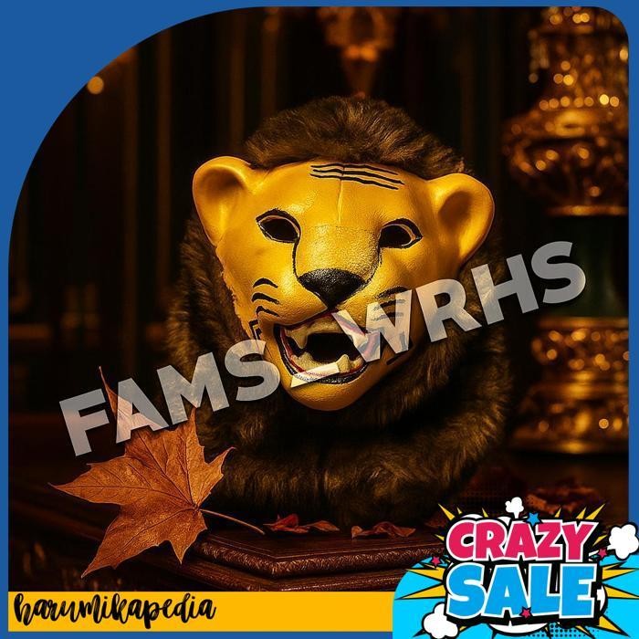 Topeng Macan Anak Dewasa Coklat Dan Putih Mainan Anak Af 1