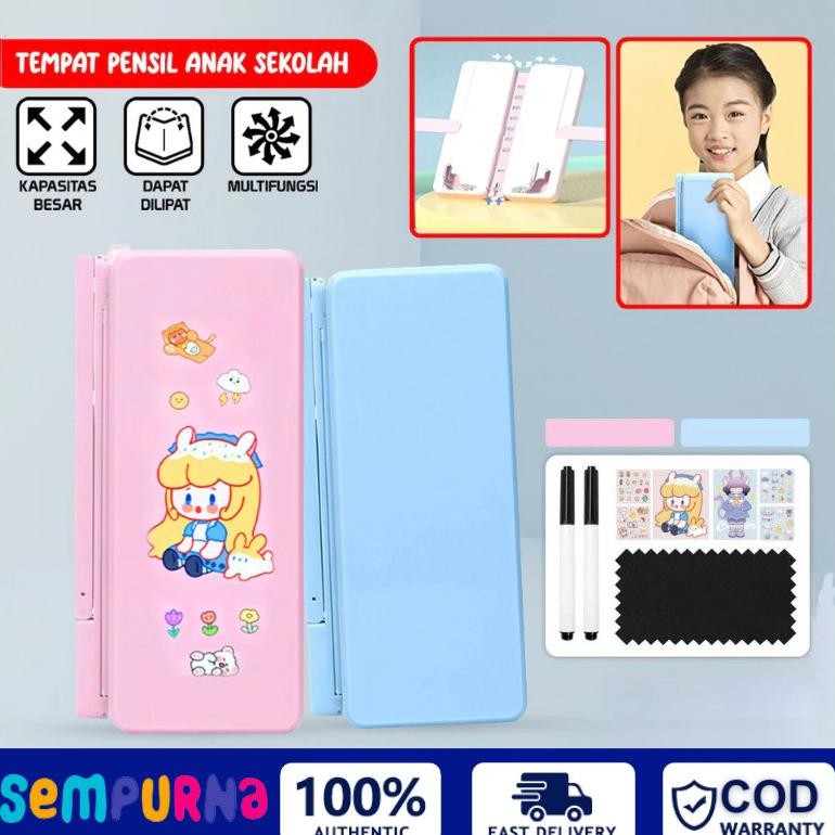 

Ct_C1077 Tempat Pensil 2In1 Multifungsi Pencil Case Book Holder Kotak Pensil Lipat Dengan Tatakan Buku Dan Papan Tulis Praktis Anak Sekolah Ga24